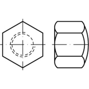 DIN917 Écrou hexagonal borgne forme bas Acier de décolletage Cl.06 zingué électrolytique